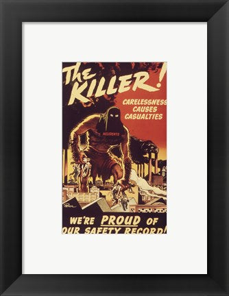 Framed Art Carelessness Causes Casualties Wall Decor 18x24 Artwork