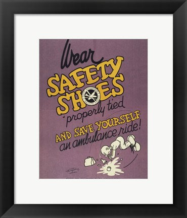 Framed Art Safety Shoes Wall Decor 18x24 Artwork