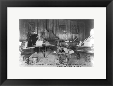 Framed Art Frame Art Edison's phonograph, Experimental Dept., Orange, N.J. Wall Decor 18x24 Artwork