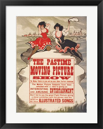 Framed Art The Pastime moving picture show Wall Decor 18x24 Artwork