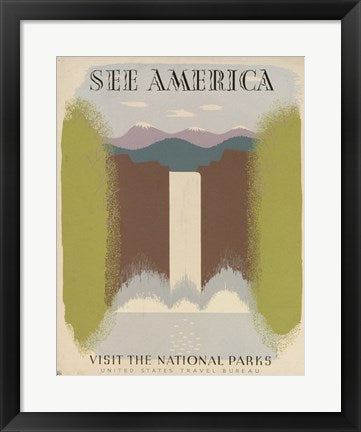 Framed Art See America Visit the National Parks Wall Decor 18x24 Artwork