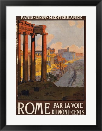 Framed Art Rome Vintage Travel Wall Decor 18x24 Artwork