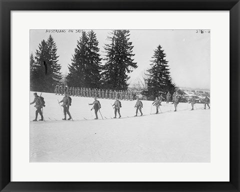 Framed Art Austrians on Skis Framed Art for your Home Wall Decor 18x24 Artwork
