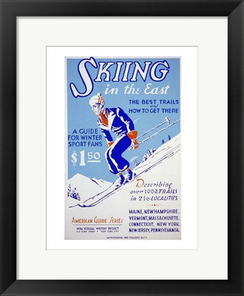 Framed Art Skiing in the East The best trails and how to get there Wall Decor 18x24 Artwork