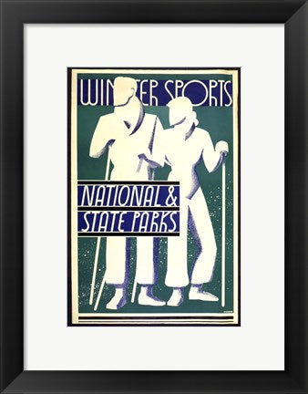 Framed Art Winter sports, national & state parks Wall Decor 18x24 Artwork