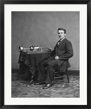 Framed Art Edison and phonograph Framed Art for your Home Wall Decor 18x24 Artwork
