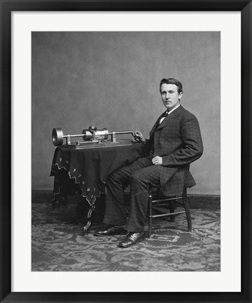 Framed Art Edison and phonograph Framed Art for your Home Wall Decor 18x24 Artwork