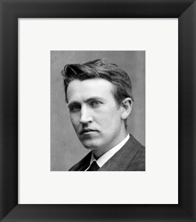 Framed Art Young Thomas Edison Wall Decor 18x24 Artwork