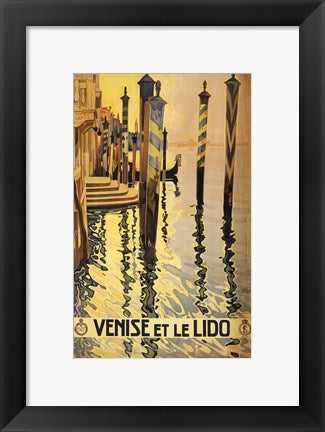 Framed Art Venise et le Lido travel poster 1920 Wall Decor 18x24 Artwork