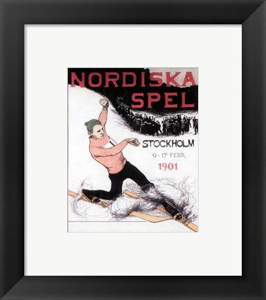 Framed Art Nordiska spel affisch 1901 Wall Decor 18x24 Artwork