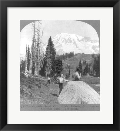 Framed Art Washington - Mount Rainier - resting at Camp Muir, before Gibralter Rock 1922 Wall Decor 18x24 Artwork