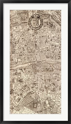 Framed Art Plan de la Ville de Paris, 1715 (M) by Nicolas De Fer Wall Decor 18x24 Artwork