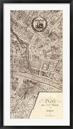 Framed Art Plan de la Ville de Paris, 1715 (R) by Nicolas De Fer Wall Decor 18x24 Artwork