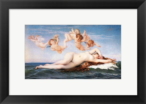 Framed Art Frame Art 1863 Alexandre Cabanel - The Birth of Venus Wall Decor 18x24 Artwork