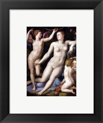 Framed Art Framed Angelo Bronzino - Venus, Cupid and Envy Wall Decor18x24 Artwork