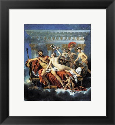 Framed Art Jacques - Louis David Aphrodite Ares Graces Wall Decor 18x24 Artwork