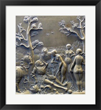 Framed Art Judgement of Paris, c. 1529, Solnhofen limestone Aphrodite Wall Decor 18x24 Artwork