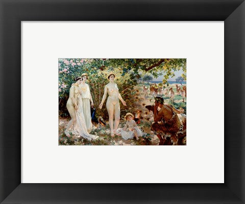 Framed Art Judgment of Paris he goddesses Athena, Hera and Aphrodite Wall Decor 18x24 Artwork