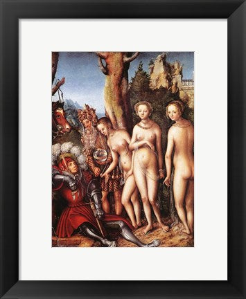 Framed Art Lucas Cranach D. A. - The Judgment of Paris Wall Decor 18x24 Artwork