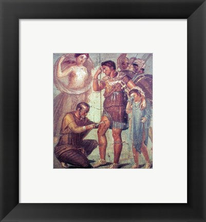 Framed Art The doctor Japyx heals Aeneas, sided by aphrodite mural from Pompeii Wall Decor 18x24 Artwork