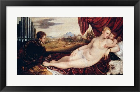 Framed Art Venus with the Organ Player Wall Decor 18x24 Artwork