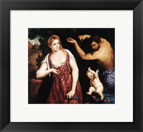 Framed Art Venus, Mars and Cupid Wall Decor 18x24 Artwork