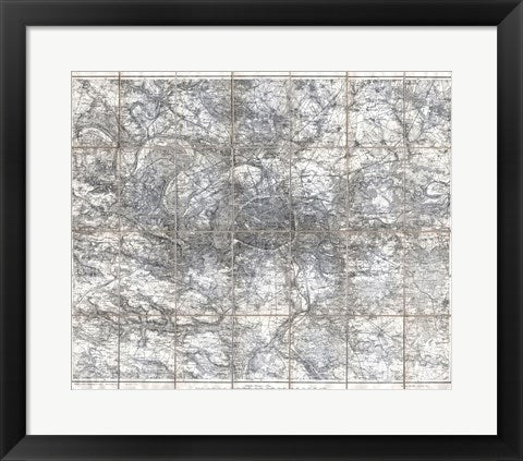 Framed Art Frame Art 1902 L'Armee Case Map of Paris and Environs Wall Decor 18x24 Artwork