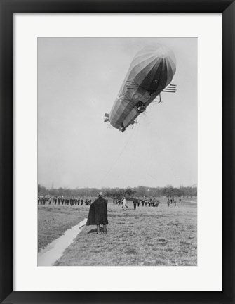 Framed Art Blimp, Zeppelin, In Flight Wall Decor 18x24 Artwork