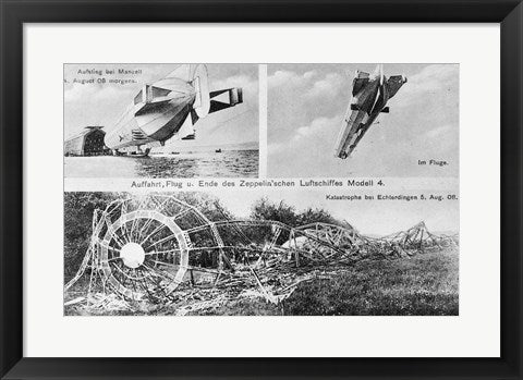 Framed Art Zeppelin's Chen Luftschiffes Modell 4 Wall Decor 18x24 Artwork