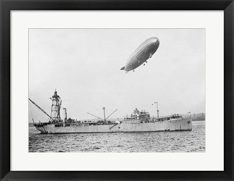 Framed Art U.S.S. Patoka and Shenandoah Blimp Overhead Wall Decor 18x24 Artwork