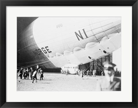 Framed Art Norge Blimp Leaving Hanger Wall Decor 18x24 Artwork
