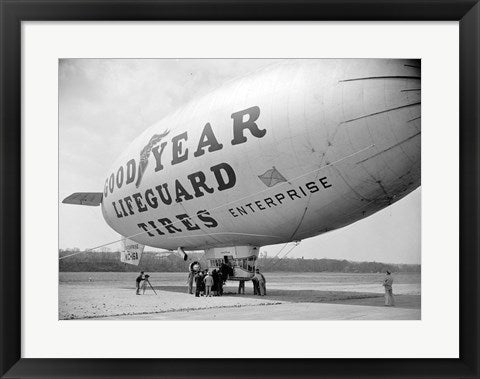 Framed Art Goodyear Blimp at Washington Air Post, 1938 Wall Decor 18x24 Artwork