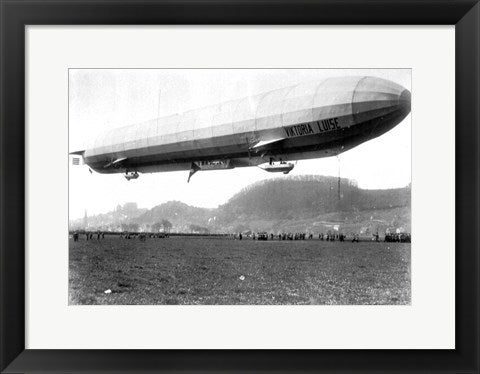 Framed Art Zeppelin Airship LZ 11 Viktoria Luise on May 5, 1912 in Marburg Wall Decor 18x24 Artwork