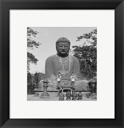 Framed Art Worshipping at the Shrine of the Great Diabutsu Wall Decor 18x24 Artwork