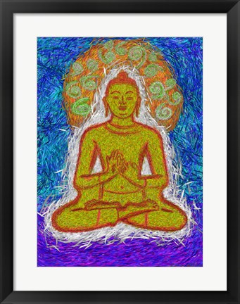 Framed Art Zen Gogh Buddha Wall Decor 18x24 Artwork