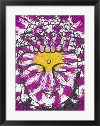 Framed Art Lotus Buddha Wall Decor 18x24 Artwork
