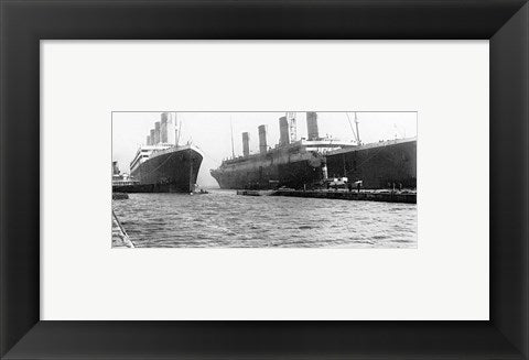 Framed Art Olympic and Titanic Wall Decor 18x24 Artwork