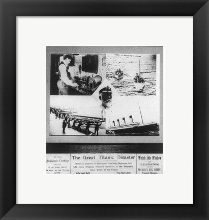 Framed Art The Great Titanic Disaster Wall Decor 18x24 Artwork