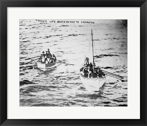Framed Art Titanic Life Boats on Way to Carpathia Wall Decor 18x24 Artwork