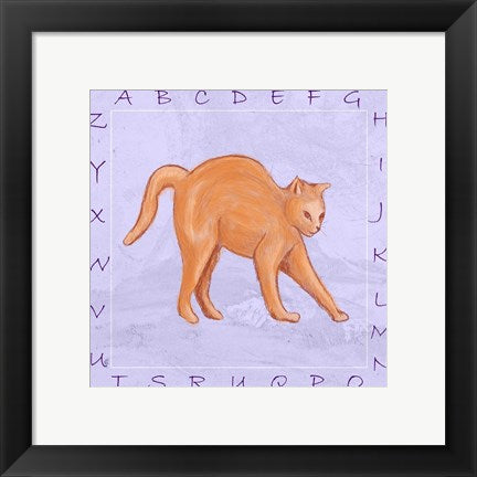 Framed Art Cat Alphabet Framed Art for your Home Wall Decor 18x24 Artwork