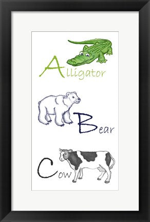 Framed Art ABC Animals Framed Art for your Home Wall Decor 18x24 Artwork