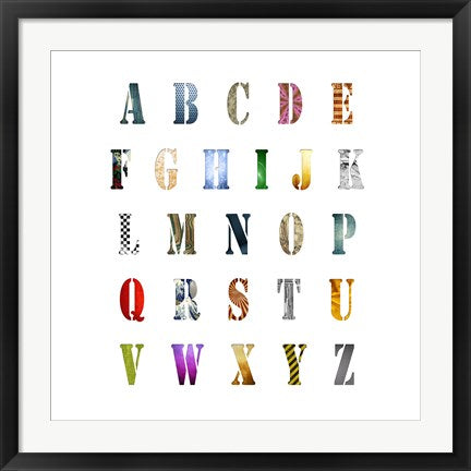 Framed Art Alphabet Poster Framed Art for your Home Wall Decor 18x24 Artwork