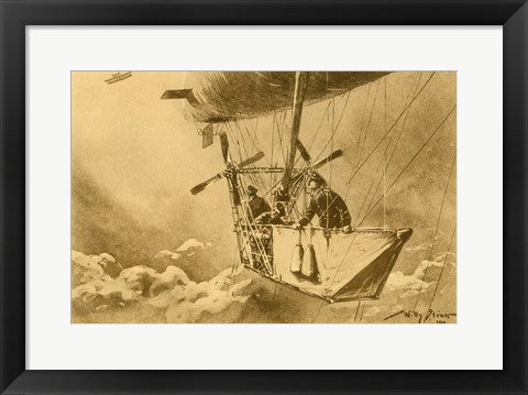 Framed Art Gondola of the P II Reporting Arrival of a Wright flyer Wall Decor 18x24 Artwork