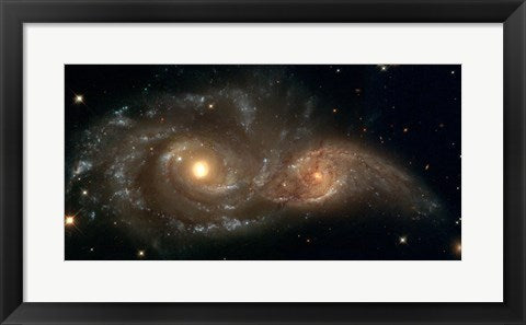 Framed Art Colliding Spiral Galaxies Wall Decor 18x24 Artwork