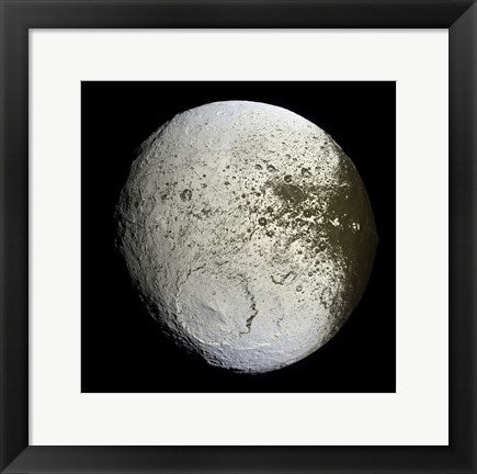 Framed Art Saturn's Moon Lapetus Wall Decor 18x24 Artwork
