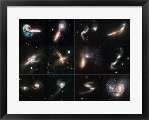 Framed Art Colliding Galaxies Framed Art for your Home Wall Decor 18x24 Artwork