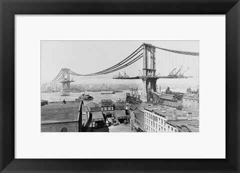 Framed Art Manhattan Bridge Construction, 1909 far Wall Decor 18x24 Artwork