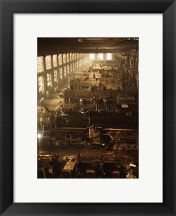 Framed Art North Western Railway Locomotive Shops, Chicago, Illinois Wall Decor 18x24 Artwork