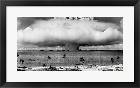 Framed Art Atom Bomb, Bikini Atoll Framed Art for your Home Wall Decor 18x24 Artwork