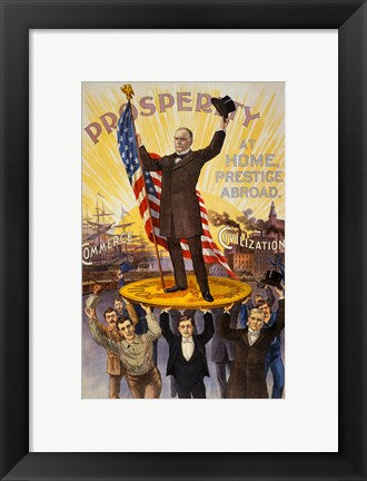 Framed Art William McKinley Campaign Poster Wall Decor 18x24 Artwork